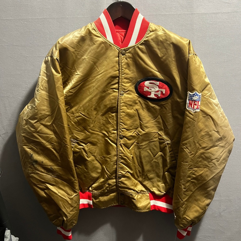 Vintage Starter NFL Pro Line San Francisco 49ers Gold Satin Jacket XXXL Mens